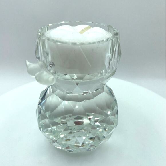 Crystal Snowman Votive Candle Holder - Holiday Christmas Decor - Picture 3 of 8